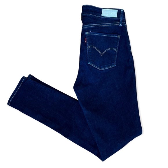 Levi's High Rise Skinny Jeans, Indigo Dark Rinse, sz 28, EUC - Picture 2 of 7